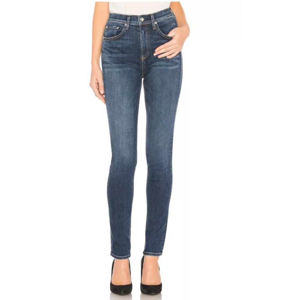 Rag & Bone High Rise Skinny Jeans In Elton Wash